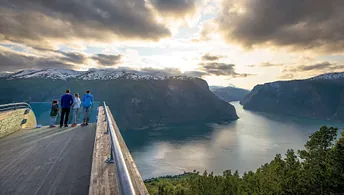 Stegastein viewpoint of Nærøyfjorden in Gudvangen. 