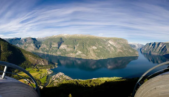 Panoramaview of Nærøyfjorden from Stegastein